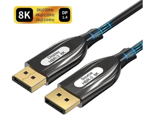 Unidirectional Fiber Optic DisplayPort 1.4 Cable 16ft (DisplayPort Cable 1.4) Support 8K 60Hz, 4K 144Hz and HDR for Gaming Monitor, PC, RTX 3080/3090, RX 6800/6900 and More Unidirectional Fiber Optic DisplayPort 1.4 Cable 16ft (DisplayPort Cable 1.4) Support 8K 60Hz, 4K 144Hz and HDR for Gaming Monitor, PC, RTX 3080/3090, RX 6800/6900 and More