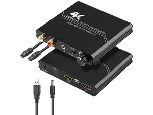 HDMI Audio Extractor Adapter 4K HDMI to HDMI with Optical SPDIF 3.5mm Stereo L/R Audio Converter Volume Control 4K/60Hz 4:4:4 HDR HDMI Audio Extractor Adapter 4K HDMI to HDMI with Optical SPDIF 3.5mm Stereo L/R Audio Converter Volume Control 4K/60Hz 4:4:4 HDR