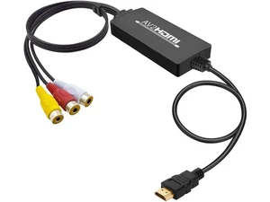 RCA to HDMI Converter AV to HDMI Video Converter Compatible with Xbox Wii NES N64 PS ONE PS2 PS3 Sega Genesis VHS VCR DVD Players 1080P Composite to HDMI Video Converter Cable RCA to HDMI Converter AV to HDMI Video Converter Compatible with Xbox Wii NES N64 PS ONE PS2 PS3 Sega Genesis VHS VCR DVD Players 1080P Composite to HDMI Video Converter Cable