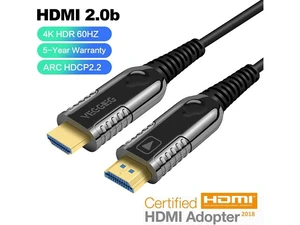 VEGGIEG Fiber HDMI Cable 4K HDR 60Hz , HDMI Fiber Optic Cable 2.0 ARC, Dolby Vision, HDCP2.2, 18GBps, Compatible with Apple TV, Roku, Xbox, PS4, Projector-(1M,3.3ft) VEGGIEG Fiber HDMI Cable 4K HDR 60Hz , HDMI Fiber Optic Cable 2.0 ARC, Dolby Vision, HDCP2.2, 18GBps, Compatible with Apple TV, Roku, Xbox, PS4, Projector-(1M,3.3ft)