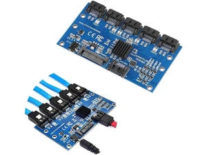 Express SATA3.0 Expansion Card 1 to 5 Port Motherboard 6Gbps Multiplier SATA Port Riser Card Adapter for HDD Computer Express SATA3.0 Expansion Card 1 to 5 Port Motherboard 6Gbps Multiplier SATA Port Riser Card Adapter for HDD Computer