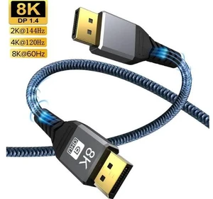 8K DisplayPort1.4 Cable 33FT, Display Port Cable 144hz,Ultra High Speed 32.4Gbps, DP Cable 8K@60hz, 4K@144Hz, 1080P@240hz, HDR, HBR3 Display Port Cord for Laptop/PC/TV/Gaming Monitor 8K DisplayPort1.4 Cable 33FT, Display Port Cable 144hz,Ultra High Speed 32.4Gbps, DP Cable 8K@60hz, 4K@144Hz, 1080P@240hz, HDR, HBR3 Display Port Cord for Laptop/PC/TV/Gaming Monitor