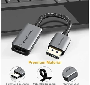 Active DP to HDMI Adapter HDR 4K@60Hz 2K@144Hz 1080P@144Hz Braided DisplayPort 1.4 to HDMI 4K Converter (Male to Female) Support Eyefinity Multi-Display Aluminum Active DP to HDMI Adapter HDR 4K@60Hz 2K@144Hz 1080P@144Hz Braided DisplayPort 1.4 to HDMI 4K Converter (Male to Female) Support Eyefinity Multi-Display Aluminum