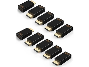 DisplayPort to HDMI Adapter 10 Pack 1080P Gold Plated DP to HDMI Adapter (Male to Female) 1.3V Uni-Directional Display Port to HDMI Adapter DisplayPort to HDMI Adapter 10 Pack 1080P Gold Plated DP to HDMI Adapter (Male to Female) 1.3V Uni-Directional Display Port to HDMI Adapter