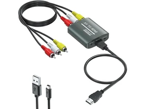 RCA to HDMI Converter AV to HDMI Converter for Xbox PS One PS2 PS3 N64 Wii VCR VHS STB Blue-Ray DVD Players TV Support 720p 1080p (with RCA Male Cable and HDMI Cable) RCA to HDMI Converter AV to HDMI Converter for Xbox PS One PS2 PS3 N64 Wii VCR VHS STB Blue-Ray DVD Players TV Support 720p 1080p (with RCA Male Cable and HDMI Cable)