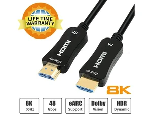 8K HDMI Fiber Optic Cable 30ft, (Certified) 48Gbps Ultra High Speed HDMI 2.1 Cable, Rated CL3, 8K@60Hz 4K@120Hz, eARC HDCP 2.2 & 2.3 Compatible with PS5, Xbox Series X, SoundBar, Apple TV 4K 8K HDMI Fiber Optic Cable 30ft, (Certified) 48Gbps Ultra High Speed HDMI 2.1 Cable, Rated CL3, 8K@60Hz 4K@120Hz, eARC HDCP 2.2 & 2.3 Compatible with PS5, Xbox Series X, SoundBar, Apple TV 4K