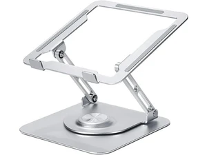 Laptop Stand, Ergonomic 360° Swivel Laptop Stand for Desk, Adjustable Metal Computer Stand, Foldable and Portable Laptop Riser Holder for MacBook, iPad Pro, 10-16" Laptops - Silver Laptop Stand, Ergonomic 360° Swivel Laptop Stand for Desk, Adjustable Metal Computer Stand, Foldable and Portable Laptop Riser Holder for MacBook, iPad Pro, 10-16" Laptops - Silver