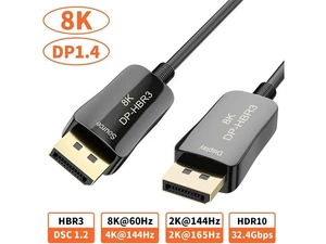 DisplayPort 1.4 Cable 8K 60Hz, 4K 144Hz, 4K 120Hz DisplayPort to DisplayPort Cable DP 1.4 HBR3 Cord, HDR, VESA Certified, 10 Meters (33 ft) Black DisplayPort 1.4 Cable 8K 60Hz, 4K 144Hz, 4K 120Hz DisplayPort to DisplayPort Cable DP 1.4 HBR3 Cord, HDR, VESA Certified, 10 Meters (33 ft) Black