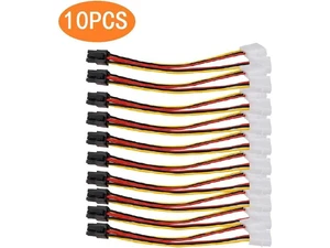 10PCS 2 IDE Dual 4pin Molex IDE Male to 6 Pin Female PCI-E Y Molex IDE Power Cable Adapter Connector for video cards Dropship 10PCS 2 IDE Dual 4pin Molex IDE Male to 6 Pin Female PCI-E Y Molex IDE Power Cable Adapter Connector for video cards Dropship