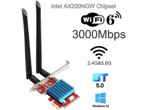6 AX200 Pro Wireless Adapter Dual Band 2.4Gbps PCIe Wifi Card AX200 Gigabit Network Card 802.11AX Bluetooth 5.0 6 AX200 Pro Wireless Adapter Dual Band 2.4Gbps PCIe Wifi Card AX200 Gigabit Network Card 802.11AX Bluetooth 5.0