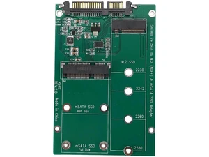 2 in 1 Mini PCI-E 2 Lane M.2 And mSATA SSD To SATA III 7+15 Pin Adapter 2 in 1 Mini PCI-E 2 Lane M.2 And mSATA SSD To SATA III 7+15 Pin Adapter
