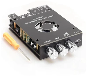 320W Power Amplifier Board with Subwoofer 2.0 Channel 160W x 2,15V-36V Audio Power Amplifier Module with Treble and Bass Controls, Black (ZK-1602T) 320W Power Amplifier Board with Subwoofer 2.0 Channel 160W x 2,15V-36V Audio Power Amplifier Module with Treble and Bass Controls, Black (ZK-1602T)