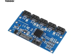 SATA Expansion Card 1 to 5 Port SATA3.0 Controller Card Motherboard 6Gbps SATA Port Riser Card Adapter for Computer SATA Expansion Card 1 to 5 Port SATA3.0 Controller Card Motherboard 6Gbps SATA Port Riser Card Adapter for Computer