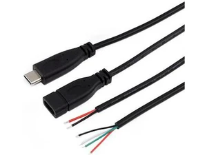 20cm Black Type-c Usb FeMale male Plug 2 4 wire Power Cable Cord stripped Maximum current 3A for Raspberry pie DIY 20cm Black Type-c Usb FeMale male Plug 2 4 wire Power Cable Cord stripped Maximum current 3A for Raspberry pie DIY