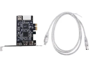 PCIe 3 Ports Firewire Cable Expansion Card PCI for EXPRESS 1394B & 1394A TI XIO2213B Chipset Adapter PCIe 3 Ports Firewire Cable Expansion Card PCI for EXPRESS 1394B & 1394A TI XIO2213B Chipset Adapter