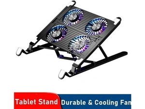 Laptop Tablet Stand with 4 High-speed Cooling Fan, Adjustable Laptop Tablet Stand for Desk, Compatible with MacBook Air Pro, Dell, Hp and More All 11-17.3 Inches Tablet or Laptop Notebook Laptop Tablet Stand with 4 High-speed Cooling Fan, Adjustable Laptop Tablet Stand for Desk, Compatible with MacBook Air Pro, Dell, Hp and More All 11-17.3 Inches Tablet or Laptop Notebook