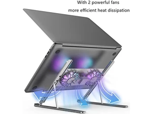 Adjustable Laptop Tablet Stand for Desk with 2 High-speed Cooling Fan for Laptop Tablet, Ergonomic Foldable Laptop Tablet Riser Stand for All 11-17.3 Inches Tablet or Laptop Notebook Adjustable Laptop Tablet Stand for Desk with 2 High-speed Cooling Fan for Laptop Tablet, Ergonomic Foldable Laptop Tablet Riser Stand for All 11-17.3 Inches Tablet or Laptop Notebook