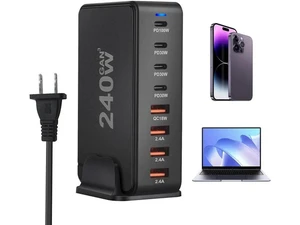 8-Prots USB C Charger 240W Portable Charger USB Type-C Charger Compact GaN Fast Charger USB C Fast Charging Block for MacBook Pro/Air, iPad Pro, iPhone 15 14 Pro 8-Prots USB C Charger 240W Portable Charger USB Type-C Charger Compact GaN Fast Charger USB C Fast Charging Block for MacBook Pro/Air, iPad Pro, iPhone 15 14 Pro
