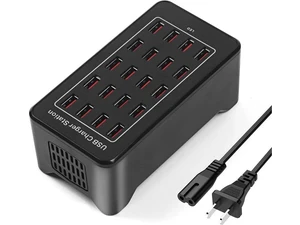 20 Ports USB Charger, 100W 20A Desktop USB Charging Station with iSmart Multiple Port, Compatible Smartphones,Tables,and More Devices - Black 20 Ports USB Charger, 100W 20A Desktop USB Charging Station with iSmart Multiple Port, Compatible Smartphones,Tables,and More Devices - Black