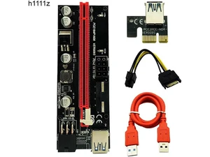 009S PCIE RISER 6PIN 16X Adapter with 2 LEDs Express Card Sata Power Cable and 60cm USB 3.0 Cable for BTC Miner Antminer Mining 009S PCIE RISER 6PIN 16X Adapter with 2 LEDs Express Card Sata Power Cable and 60cm USB 3.0 Cable for BTC Miner Antminer Mining