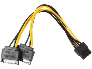 15Pin SATA Male To 8pin(6+2) PCI-E Male Video Card Power Supply Adapter Cable 15-pin SATA (male) power connectors 15Pin SATA Male To 8pin(6+2) PCI-E Male Video Card Power Supply Adapter Cable 15-pin SATA (male) power connectors