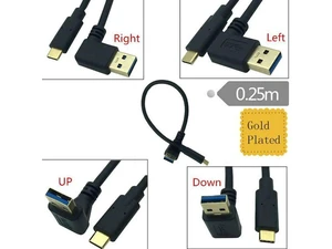 Type-C to USB3.0 male Extension cable 90 Degree Angled usb 3.1 Data Sync & Charge Cable Type-C to USB3.0 male Extension cable 90 Degree Angled usb 3.1 Data Sync & Charge Cable