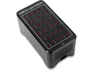 30 Ports USB Charger, 150W 30A Desktop USB Charging Station with iSmart Multiple Port, Compatible Smartphones,Tables,and More Devices - Black 30 Ports USB Charger, 150W 30A Desktop USB Charging Station with iSmart Multiple Port, Compatible Smartphones,Tables,and More Devices - Black