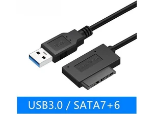 USB 3.0 to Slimline Sata 7 + 6 13Pin Adapter Converter Cable for Laptop CD / DVD ROM Drive Data Cord Adapter USB 3.0 to Slimline Sata 7 + 6 13Pin Adapter Converter Cable for Laptop CD / DVD ROM Drive Data Cord Adapter