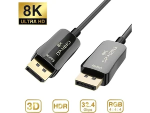 DP Fiber Optic Cable 65ft, Displayport 1.4 Fiber Optic Cable, High Speed 32.4 Gbps Support 8K@60Hz 4K@120Hz, DP1.4 Fiber DP to DP Cable Gold Plated, Black DP Fiber Optic Cable 65ft, Displayport 1.4 Fiber Optic Cable, High Speed 32.4 Gbps Support 8K@60Hz 4K@120Hz, DP1.4 Fiber DP to DP Cable Gold Plated, Black