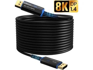 DP Fiber Optic Cable 100ft, 8K Fiber Displayport Cable Support HBR3, DSC 1.2, HDR10, 32.4Gbps, 8K@60Hz, 4K@144Hz, Thin and Slim Fiber DP1.4 Cable-Top Series DP Fiber Optic Cable 100ft, 8K Fiber Displayport Cable Support HBR3, DSC 1.2, HDR10, 32.4Gbps, 8K@60Hz, 4K@144Hz, Thin and Slim Fiber DP1.4 Cable-Top Series