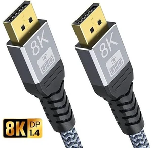 8K DisplayPort Cable 3.3ft, 32.4Gbps High Speed DP 1.4 Braided Display Port Cord, 8K 60Hz HDR, 4K/60Hz, 1080p, 3D Compatible for Gaming Monitor Graphics Card TV PC Laptop 8K DisplayPort Cable 3.3ft, 32.4Gbps High Speed DP 1.4 Braided Display Port Cord, 8K 60Hz HDR, 4K/60Hz, 1080p, 3D Compatible for Gaming Monitor Graphics Card TV PC Laptop