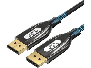 8K Fiber DisplayPort Cable, Light High Speed Support 32.4 Gbps 8K60HZ DP1.4 Slim and Flexible with Optic Technology (8K_33FT) 8K Fiber DisplayPort Cable, Light High Speed Support 32.4 Gbps 8K60HZ DP1.4 Slim and Flexible with Optic Technology (8K_33FT)
