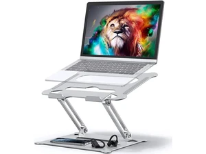Laptop Stand, Aluminum Foldable Computer Stand, Ergonomic Adjustable Laptop Riser Compatible with All Laptops 10-17" MacBook Pro, iPad Air(Z19-Silver) Laptop Stand, Aluminum Foldable Computer Stand, Ergonomic Adjustable Laptop Riser Compatible with All Laptops 10-17" MacBook Pro, iPad Air(Z19-Silver)