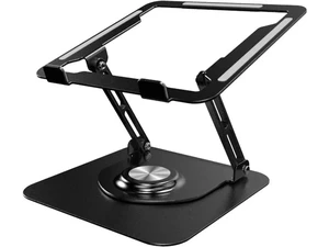 Laptop Stand, Ergonomic 360° Swivel Laptop Stand for Desk, Adjustable Metal Computer Stand, Foldable and Portable Laptop Riser Holder for MacBook, iPad Pro, 10-16" Laptops - Black Laptop Stand, Ergonomic 360° Swivel Laptop Stand for Desk, Adjustable Metal Computer Stand, Foldable and Portable Laptop Riser Holder for MacBook, iPad Pro, 10-16" Laptops - Black