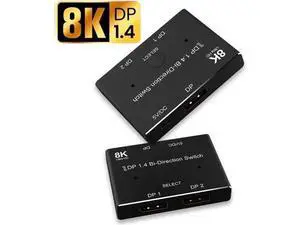 Bi-Directional DP 1.4 Switch Splitter 2 In 1 Out / 1 In 2 Out, 8K@60Hz 4K@120Hz 2K@144Hz DisplayPort Video Selector Converter for Multiple Sources & Displays Bi-Directional DP 1.4 Switch Splitter 2 In 1 Out / 1 In 2 Out, 8K@60Hz 4K@120Hz 2K@144Hz DisplayPort Video Selector Converter for Multiple Sources & Displays