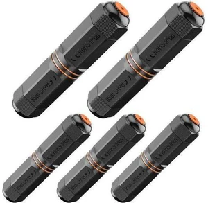 5 Pack IP68 Waterproof Outdoor RJ45 Ethernet Coupler, Shielded Female to Female CAT6A 10Gbps Network Cable Extender, Weatherproof LAN Connector, 5.3 Inches Length 5 Pack IP68 Waterproof Outdoor RJ45 Ethernet Coupler, Shielded Female to Female CAT6A 10Gbps Network Cable Extender, Weatherproof LAN Connector, 5.3 Inches Length