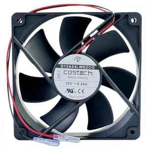 COSTECH D12A04LWSZC0 12025 DC12V 0.24A 2-Wire Sleeve Bearing Cooling Fan, 120×120×25mm 12CM Replacement Fan for Server & Chassis COSTECH D12A04LWSZC0 12025 DC12V 0.24A 2-Wire Sleeve Bearing Cooling Fan, 120×120×25mm 12CM Replacement Fan for Server & Chassis