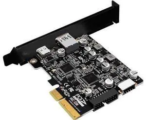 PCIe 3.0 x4 USB 3.2 Gen2 10Gbps Expansion Card, External USB-C + USB-A Ports, Internal Type-E A Key & USB3.0 20Pin Header for PC Front Panel, Full & Low Profile Brackets Included PCIe 3.0 x4 USB 3.2 Gen2 10Gbps Expansion Card, External USB-C + USB-A Ports, Internal Type-E A Key & USB3.0 20Pin Header for PC Front Panel, Full & Low Profile Brackets Included