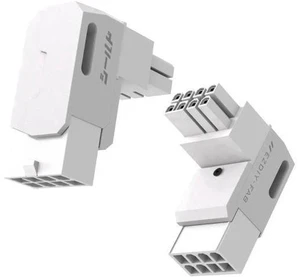 2 Pack Shield Series 90 Degree 8 Pin PCIe GPU Power Adapter, Aluminum Shell Angled 8Pin PCI-E Power Connector White for Desktop Graphics Card Cable Management 2 Pack Shield Series 90 Degree 8 Pin PCIe GPU Power Adapter, Aluminum Shell Angled 8Pin PCI-E Power Connector White for Desktop Graphics Card Cable Management