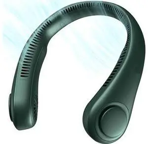 Portable Neck Fan, 3000 mAh Hands Free Bladeless Fan,Wearable Personal Fan 3 Speeds Green Portable Neck Fan, 3000 mAh Hands Free Bladeless Fan,Wearable Personal Fan 3 Speeds Green