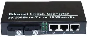 100M Fiber Optic Transceiver 2 Fiber Port 3 RJ45 Ethernet Ports Single-Mode Optical Fiber Media Converter Fiber Switc 100M Fiber Optic Transceiver 2 Fiber Port 3 RJ45 Ethernet Ports Single-Mode Optical Fiber Media Converter Fiber Switc