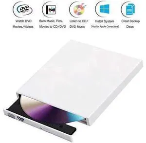 External CD Drive, USB 2.0 External DVD Drive CD/DVD-RW Drive, DVD/CD ROM Rewriter Burner Writer High Speed Data Transfer for Laptop Desktops Windows 2000/XP/Vista/Window7/8 MacOS,White External CD Drive, USB 2.0 External DVD Drive CD/DVD-RW Drive, DVD/CD ROM Rewriter Burner Writer High Speed Data Transfer for Laptop Desktops Windows 2000/XP/Vista/Window7/8 MacOS,White