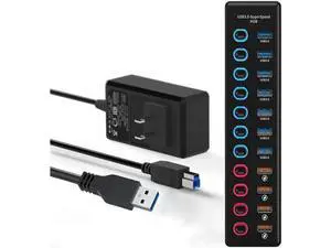 11Ports USB Hub 7 Ports Super High Speed Data Ports and 4 Smart Charging Ports USB 3.0 Hub Splitter Black Smart Fast Charger Powered USB Hub for Laptop, Mac PC Mobile HDD Mulitple Devices 11Ports USB Hub 7 Ports Super High Speed Data Ports and 4 Smart Charging Ports USB 3.0 Hub Splitter Black Smart Fast Charger Powered USB Hub for Laptop, Mac PC Mobile HDD Mulitple Devices