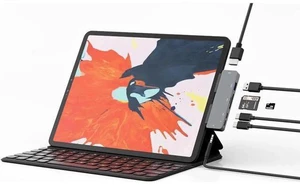 iPad Pro USB C Hub, iPad Pro 2018 2019 2020 12.9/11 Inch Adapter, 7-in-1 iPad Pro Dongle with 4K HDMI, USB-C PD Charging&Data, SD/Micro Card Reader, USB 3.0 & 3.5mm Headphone Jack iPad Pro USB C Hub, iPad Pro 2018 2019 2020 12.9/11 Inch Adapter, 7-in-1 iPad Pro Dongle with 4K HDMI, USB-C PD Charging&Data, SD/Micro Card Reader, USB 3.0 & 3.5mm Headphone Jack