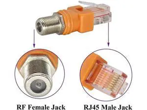 F Internal Thread to RJ45 External Thread coaxial to Ethernet Adapter,Suitable for Most line Testers,line Finders, and Other Testing Equipment(4-Pack/F to RJ45) F Internal Thread to RJ45 External Thread coaxial to Ethernet Adapter,Suitable for Most line Testers,line Finders, and Other Testing Equipment(4-Pack/F to RJ45)