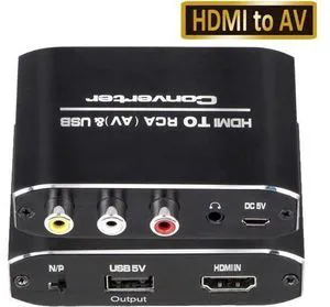 HDMI to AV CVBS Converter 1080P Mini HDMI to RCA Composite Video Audio Converter Adapter Box with 3.5mm Aux Audio Support PAL/NTSC for HDTV PS4 HDMI to AV CVBS Converter 1080P Mini HDMI to RCA Composite Video Audio Converter Adapter Box with 3.5mm Aux Audio Support PAL/NTSC for HDTV PS4