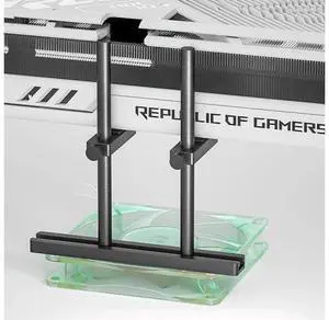 GPU Support Bracket Dual Brace: Fan mounting Adjustable Aluminum Graphics Card GPU Sag Bracket Video Card Stand Holder Graphics Card Bracket, Support Big GPU - 128mm GPU Support Bracket Dual Brace: Fan mounting Adjustable Aluminum Graphics Card GPU Sag Bracket Video Card Stand Holder Graphics Card Bracket, Support Big GPU - 128mm