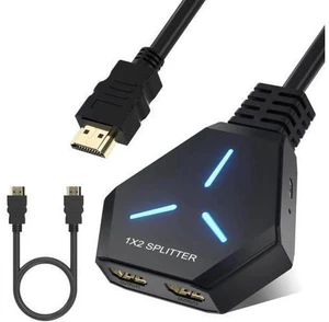 HDMI Splitter, HDMI Splitter for Dual Monitors Duplicate/Mirror (Not Extend), 4K HDMI Splitter 1 in 2 Out for Full HD 4K@30hz, 1080P, 3D, Compatible with Xbox, PS4, PS5, TV, Projector, Computer HDMI Splitter, HDMI Splitter for Dual Monitors Duplicate/Mirror (Not Extend), 4K HDMI Splitter 1 in 2 Out for Full HD 4K@30hz, 1080P, 3D, Compatible with Xbox, PS4, PS5, TV, Projector, Computer