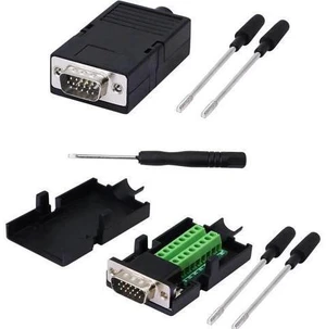 VGA DB15 Solderless Connector 3+9 D-SUB 15 Pin VGA 3 Row Breakout Board Adaptor with Case+Screwdriver(2-Pack Male) VGA DB15 Solderless Connector 3+9 D-SUB 15 Pin VGA 3 Row Breakout Board Adaptor with Case+Screwdriver(2-Pack Male)