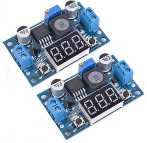 LM2596 Adjustable DC-DC Step-Down Buck Converter Module with LED Voltmeter Display, Voltage Regulator 4.0-40V Input to 1.25-37V Output Power Supply Module (Pack of 2) LM2596 Adjustable DC-DC Step-Down Buck Converter Module with LED Voltmeter Display, Voltage Regulator 4.0-40V Input to 1.25-37V Output Power Supply Module (Pack of 2)
